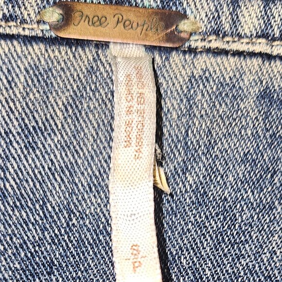 Free people denim jacket with knit sleeves - Picture 3 of 3
